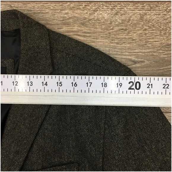 Claiborne Mens Blazer Sport Coat 2 Button Casual Jacket Size 46R Tweed Wool Suit